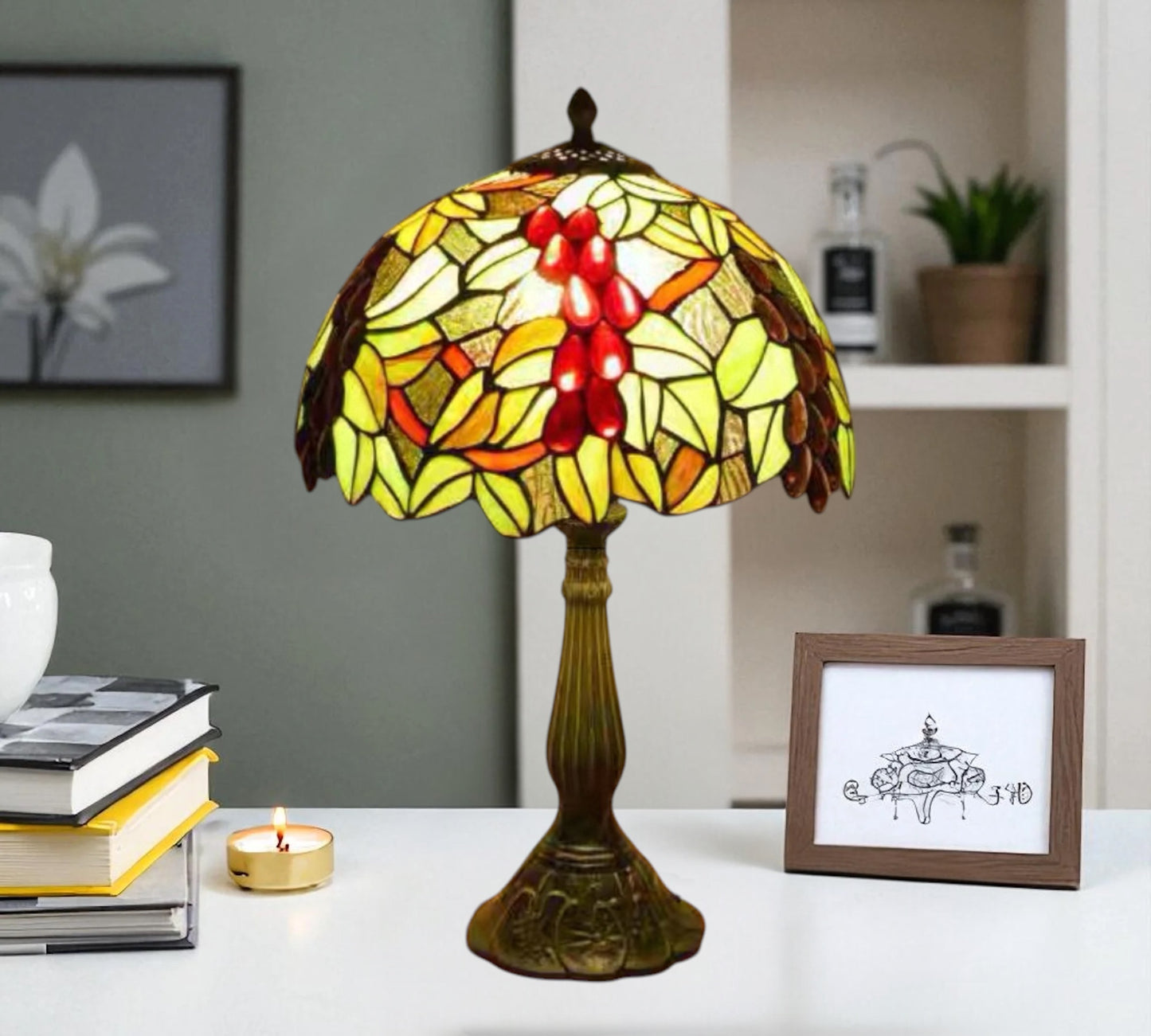 CDH 12" Tiffany Table Lamp (16059ASB)