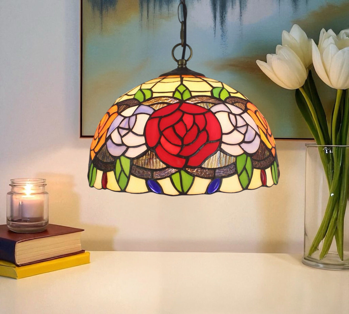 CDH 12" Tiffany Pendant Lamp 30cm shade (12081C)