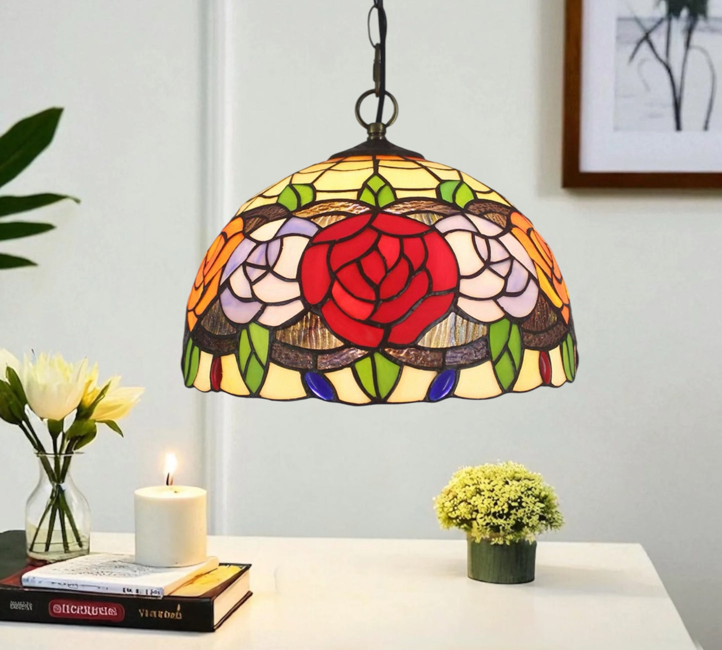 CDH 12" Tiffany Pendant Lamp 30cm shade (12081C)