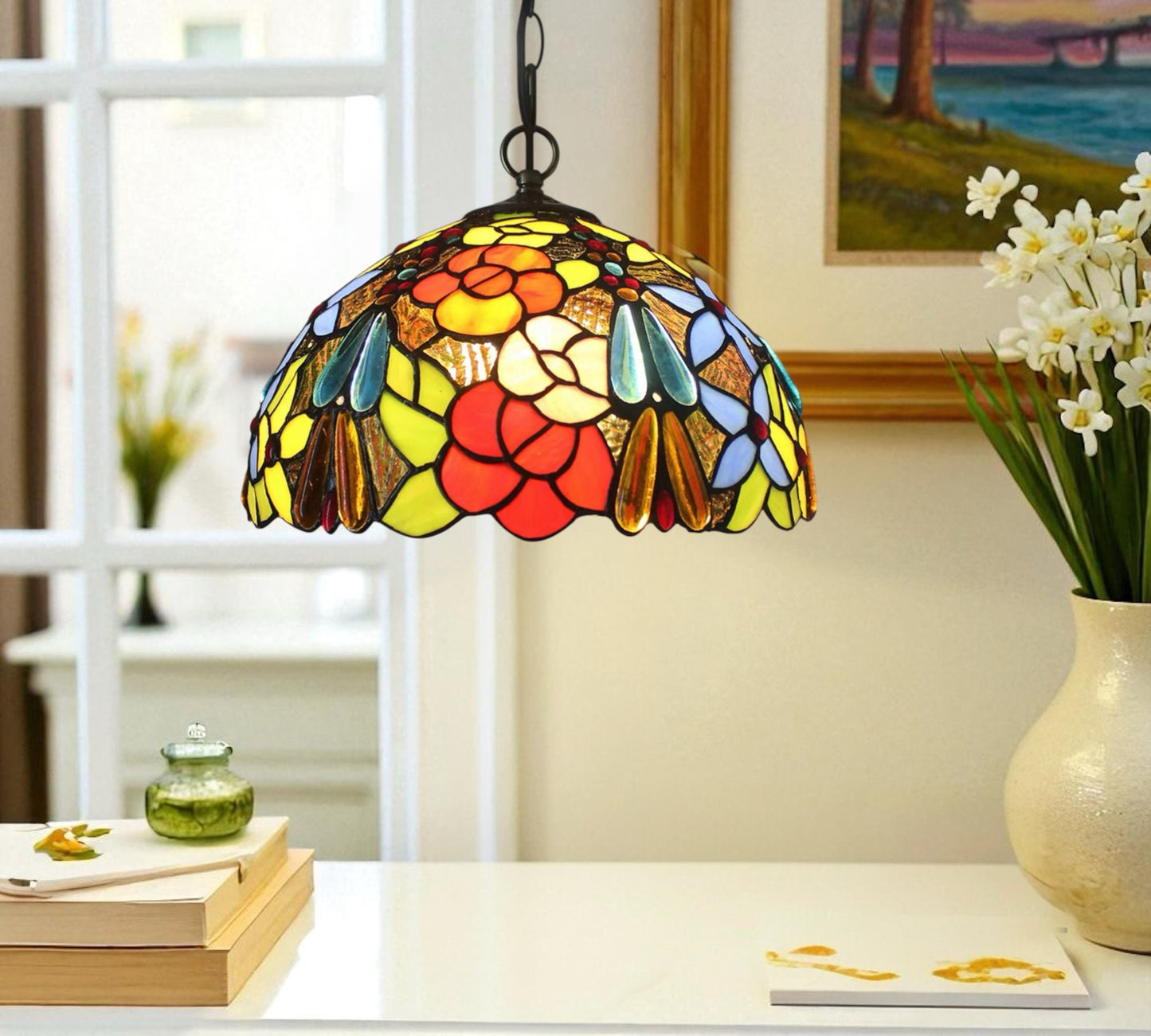 CDH 12" Tiffany Pendant Lamp 30cm shade (15016TP)