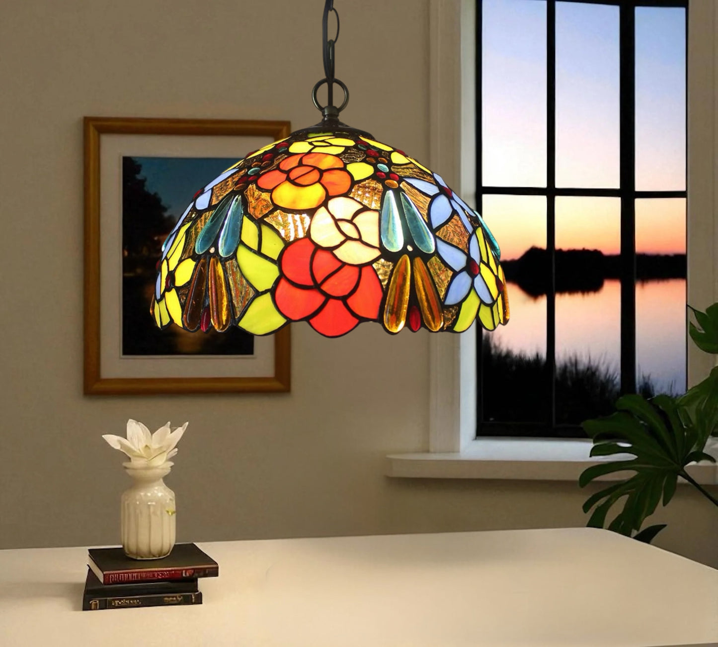 CDH 12" Tiffany Pendant Lamp 30cm shade (15016TP)