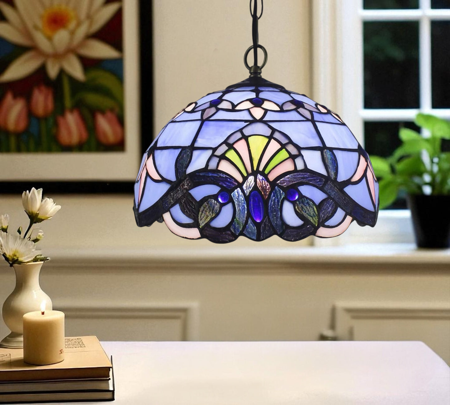 CDH 12" Tiffany Pendant Lamp 30cm shade (12025BP)
