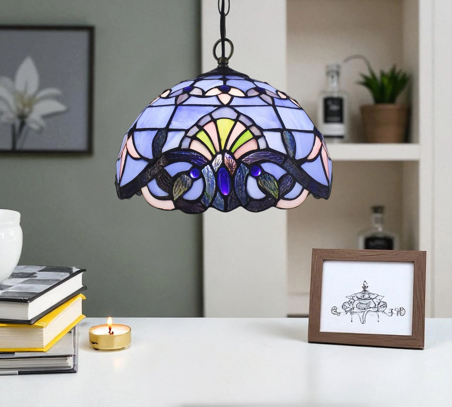 CDH 12" Tiffany Pendant Lamp 30cm shade (12025BP)