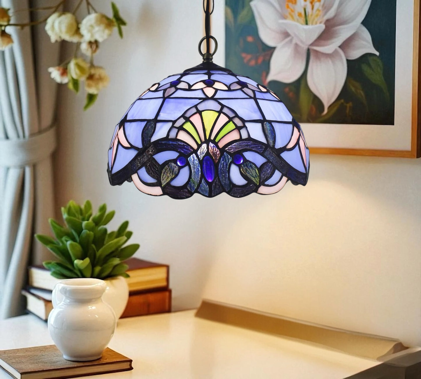 CDH 12" Tiffany Pendant Lamp 30cm shade (12025BP)