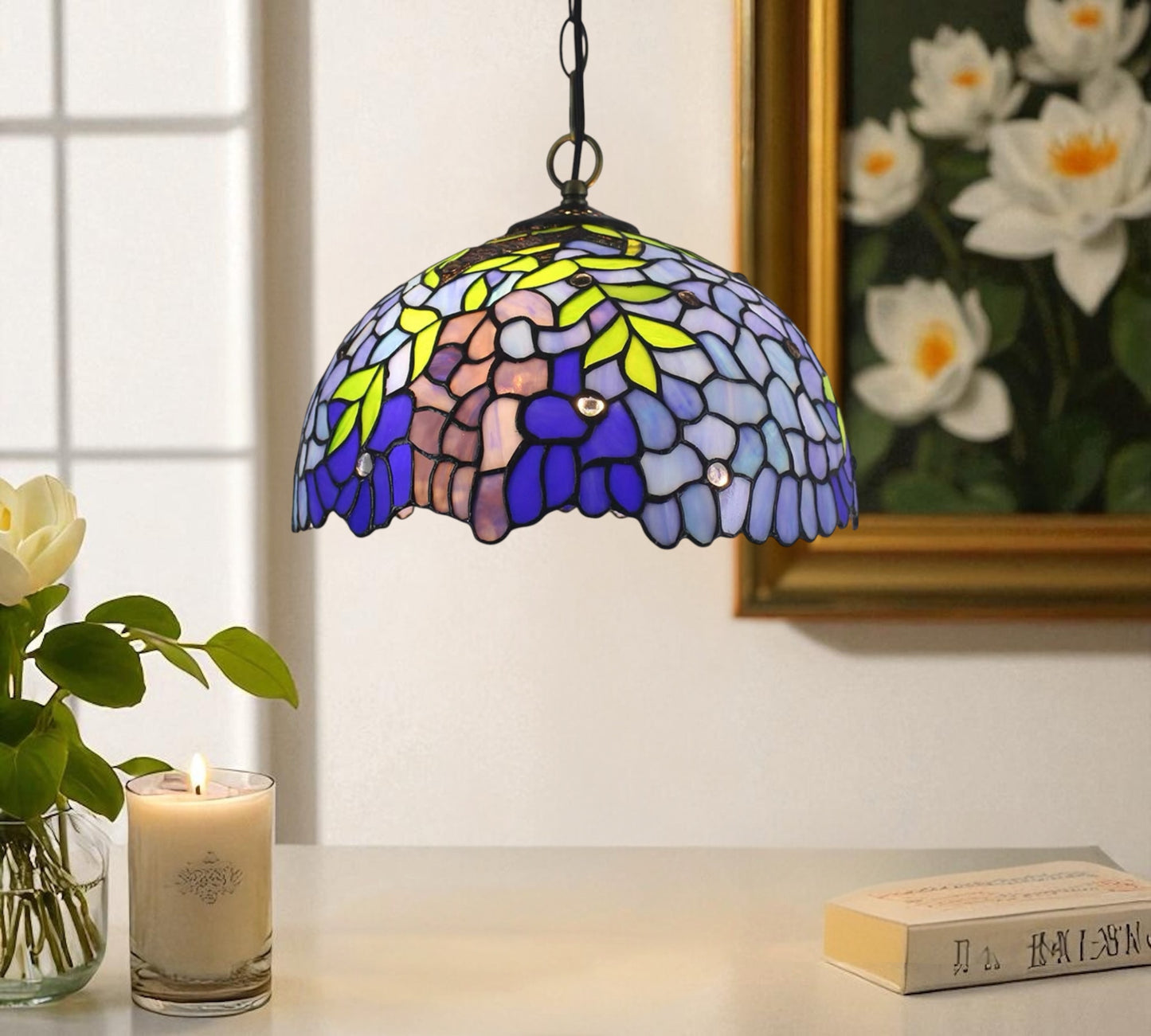 CDH 12" Tiffany Pendant Lamp 30cm shade (12039TP)