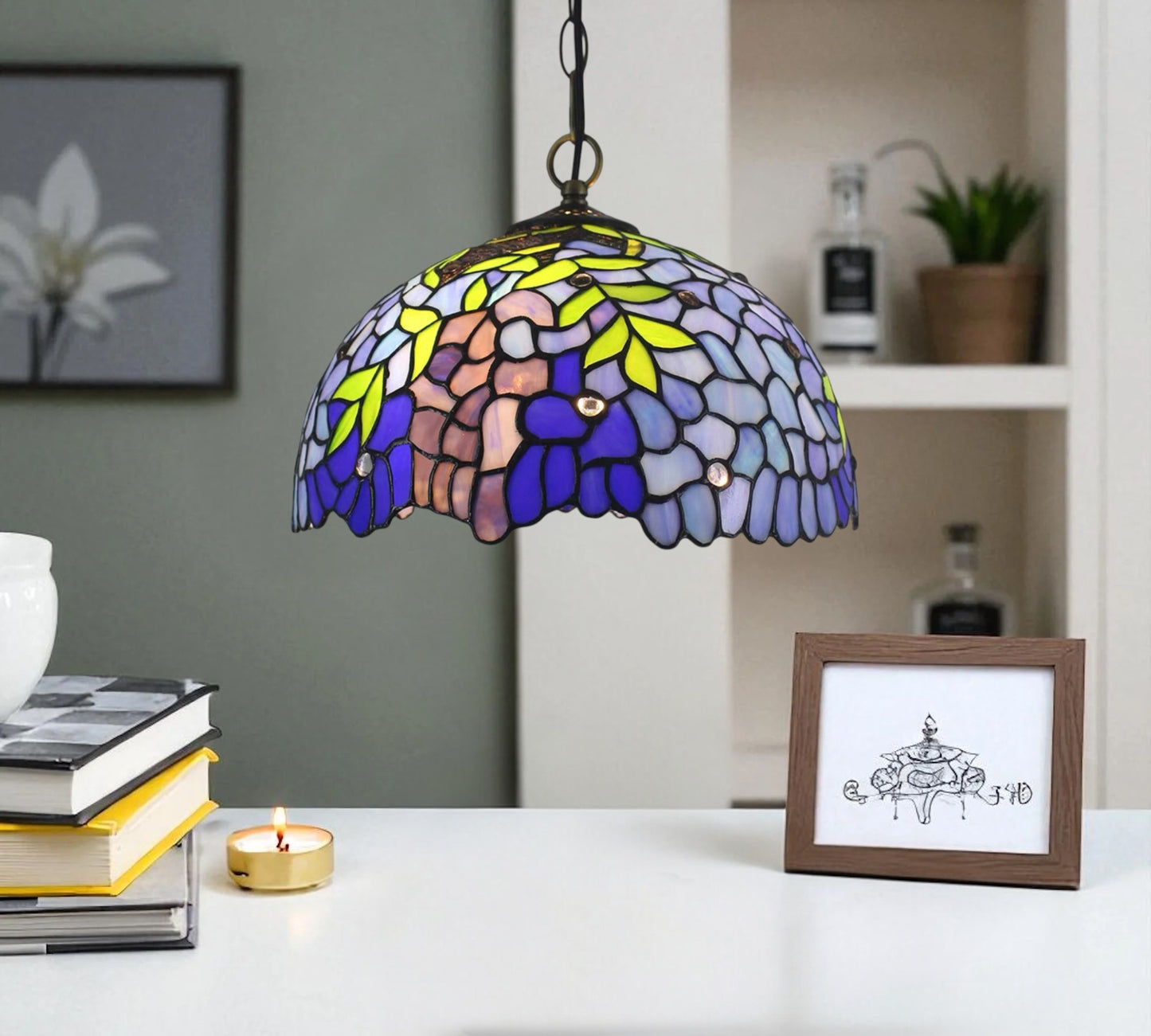 CDH 12" Tiffany Pendant Lamp 30cm shade (12039TP)