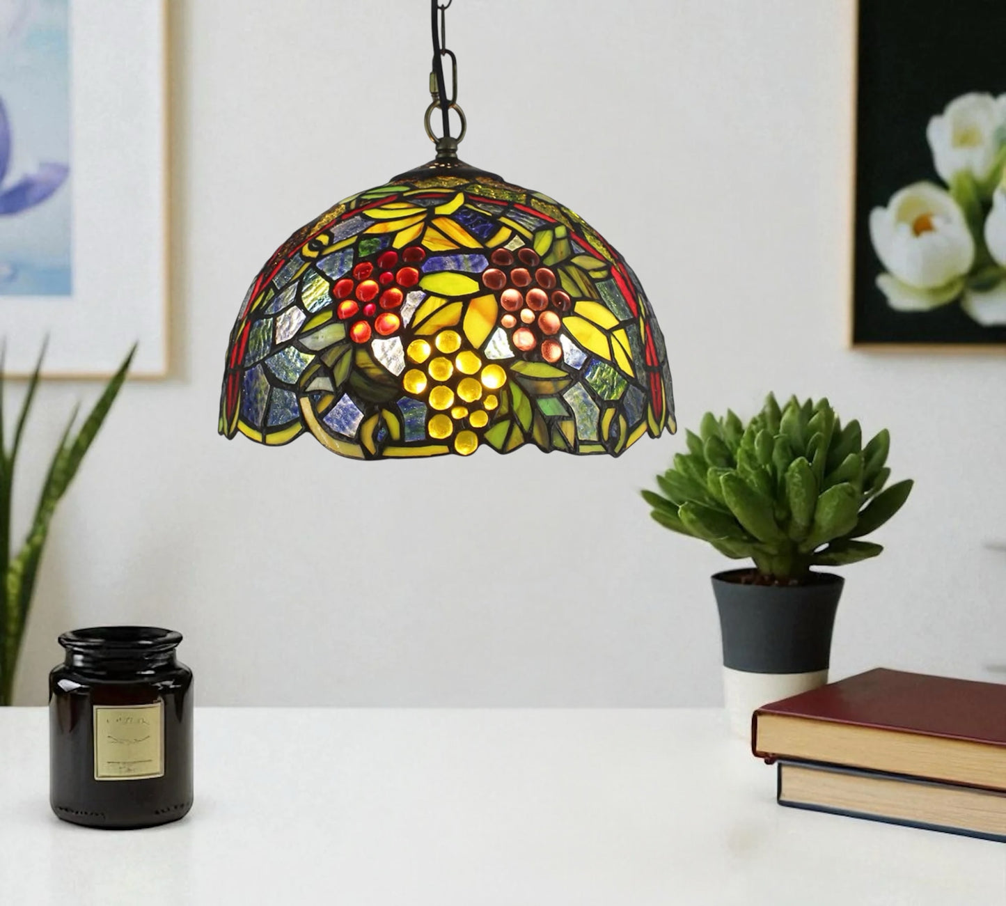CDH 12" Tiffany Pendant Lamp 30cm shade (16938TP)