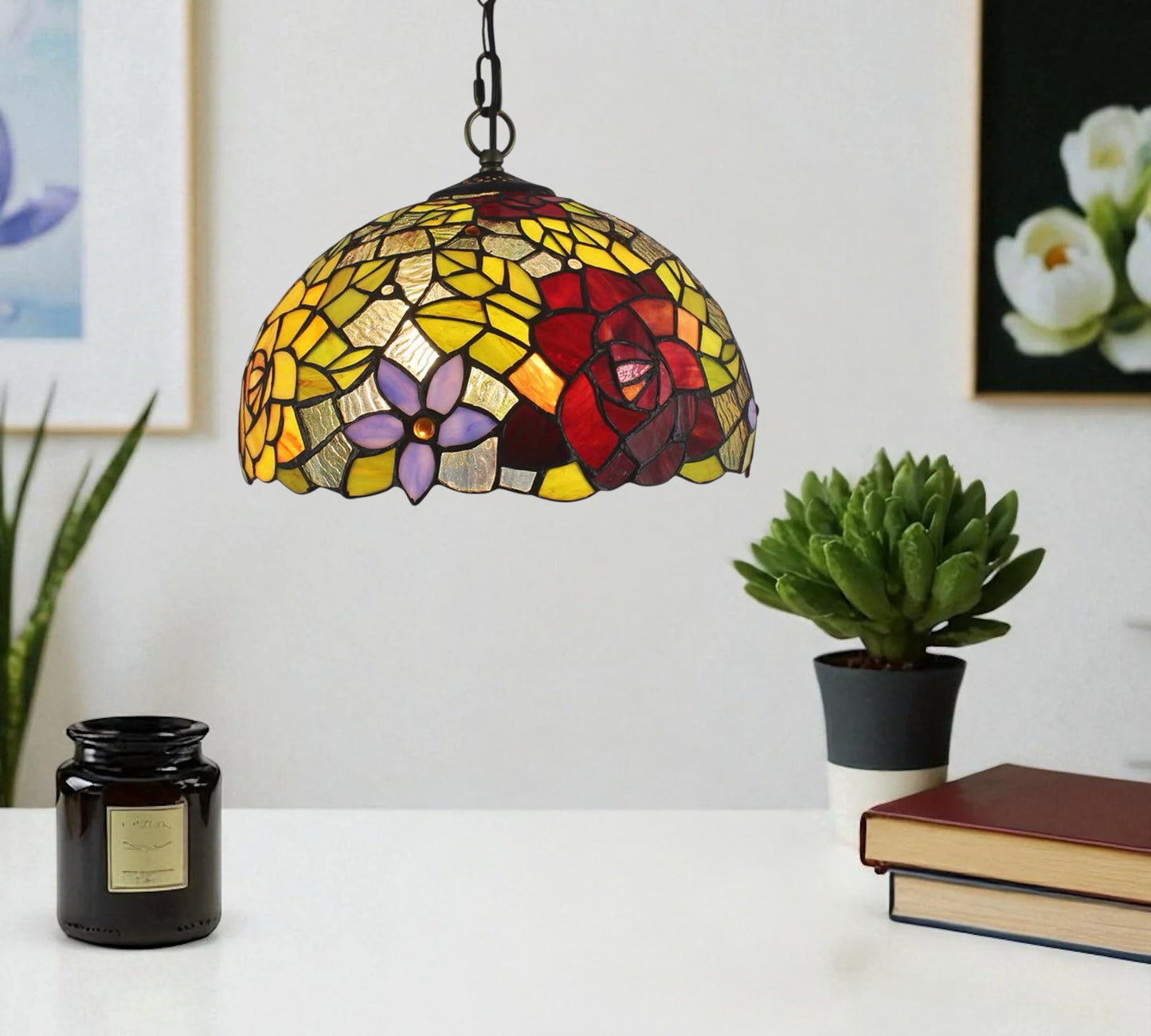 CDH 12" Tiffany Pendant Lamp 30cm shade (15013TP)