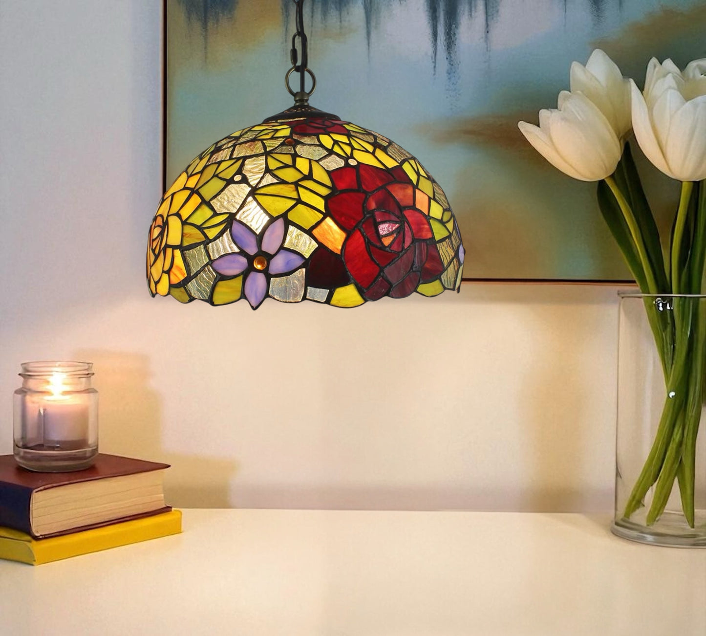 CDH 12" Tiffany Pendant Lamp 30cm shade (15013TP)