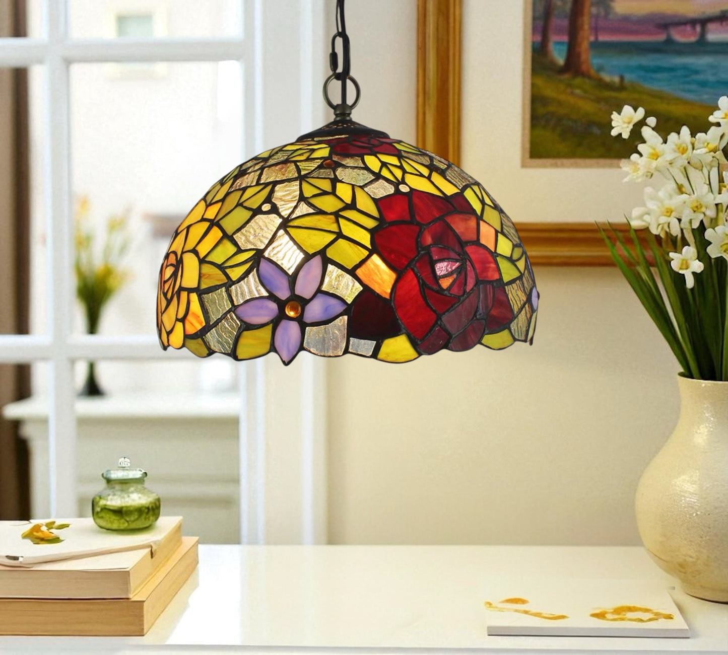 CDH 12" Tiffany Pendant Lamp 30cm shade (15013TP)