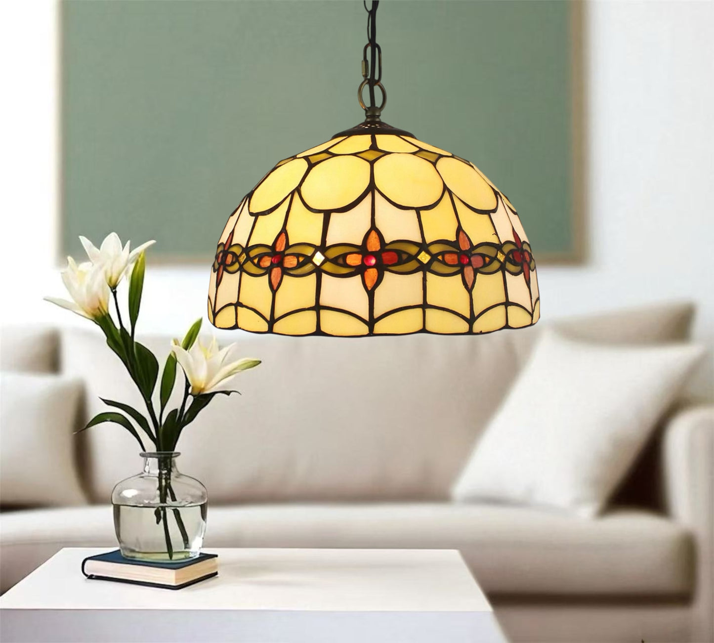 CDH 12" Tiffany Pendant Lamp 30cm shade (18007CP)