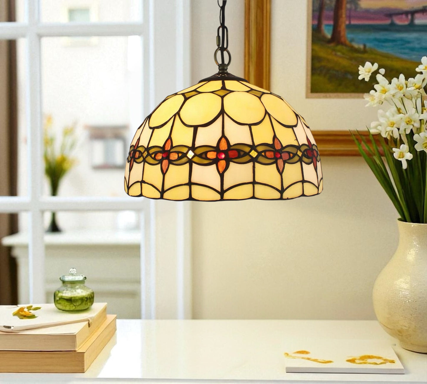 CDH 12" Tiffany Pendant Lamp 30cm shade (18007CP)