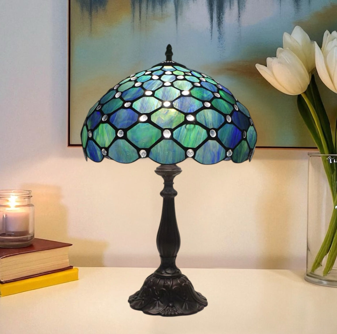 CDH 12" Tiffany Table Lamp (12021B)