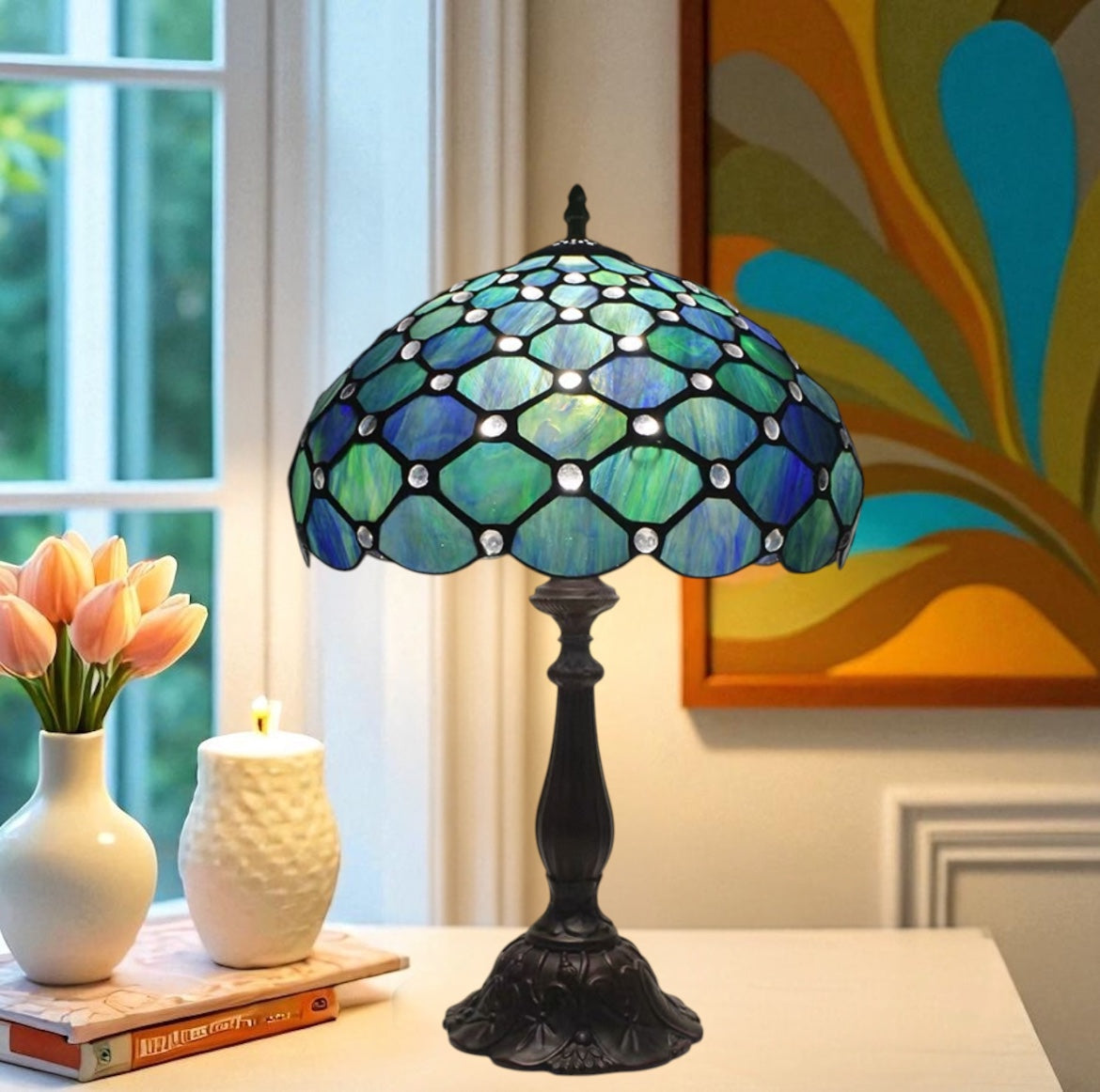 CDH 12" Tiffany Table Lamp (12021B)