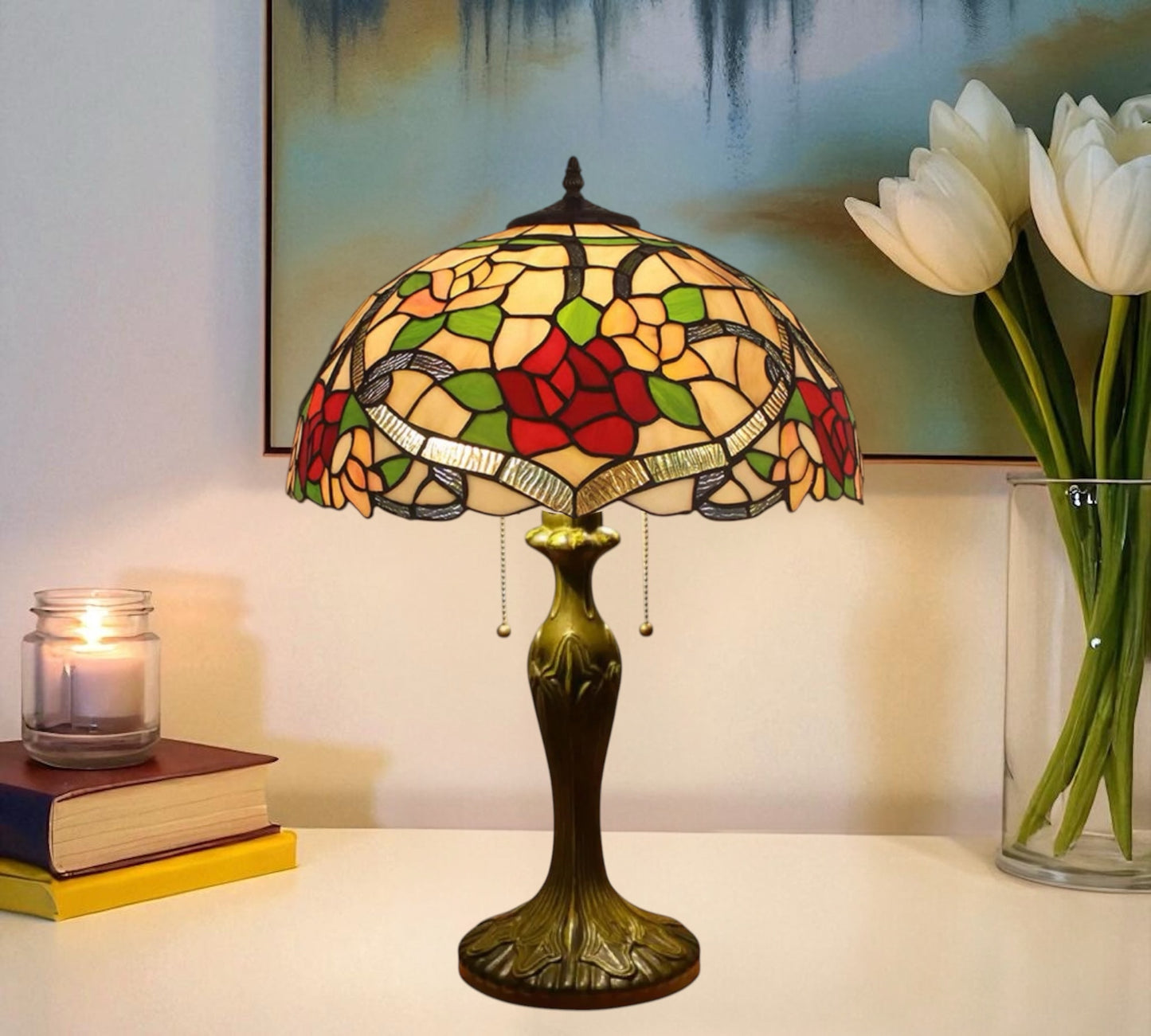 CDH 16" Tiffany Table Lamp 40cm Shade (11007XT)