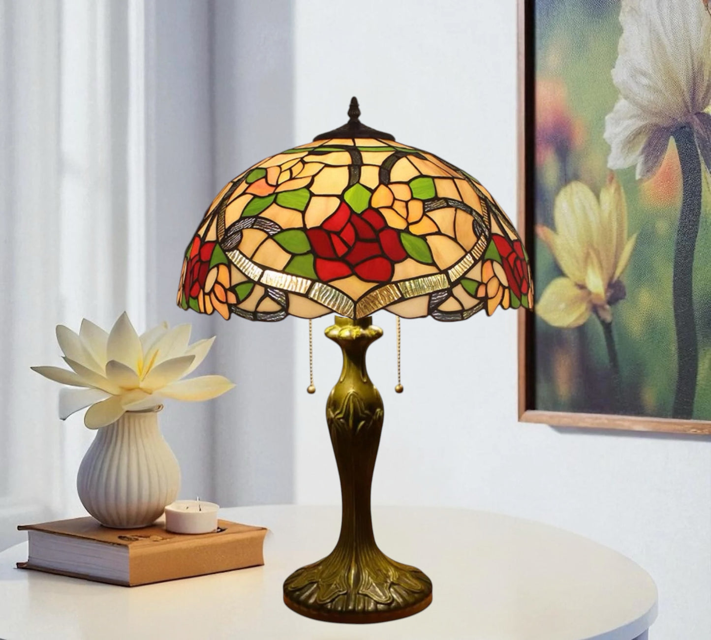 CDH 16" Tiffany Table Lamp 40cm Shade (11007XT)