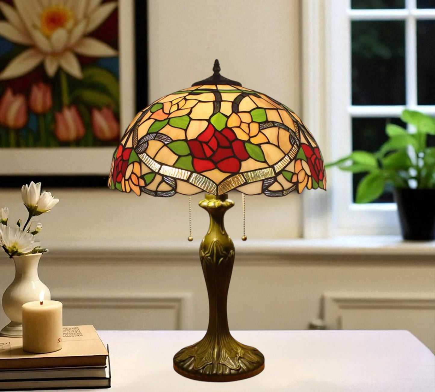 CDH 16" Tiffany Table Lamp 40cm Shade (11007XT)