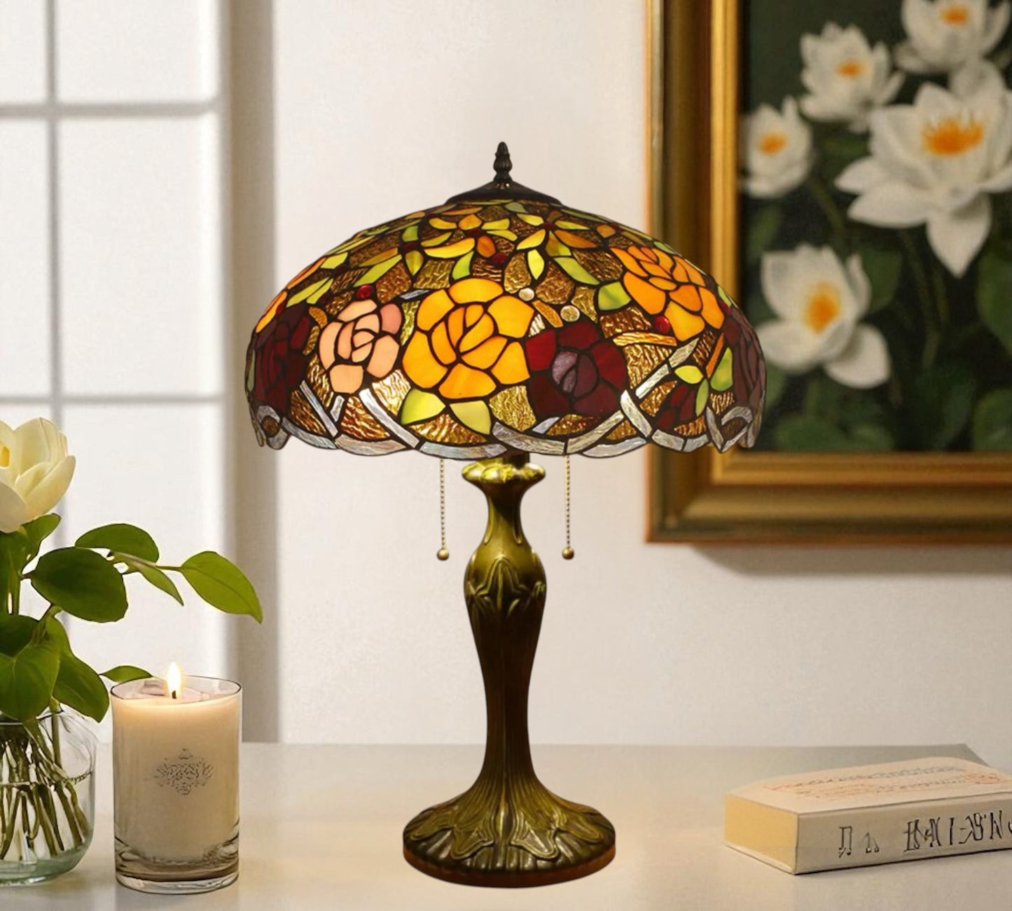 CDH 16" Tiffany Table Lamp 40cm Shade (13004T)