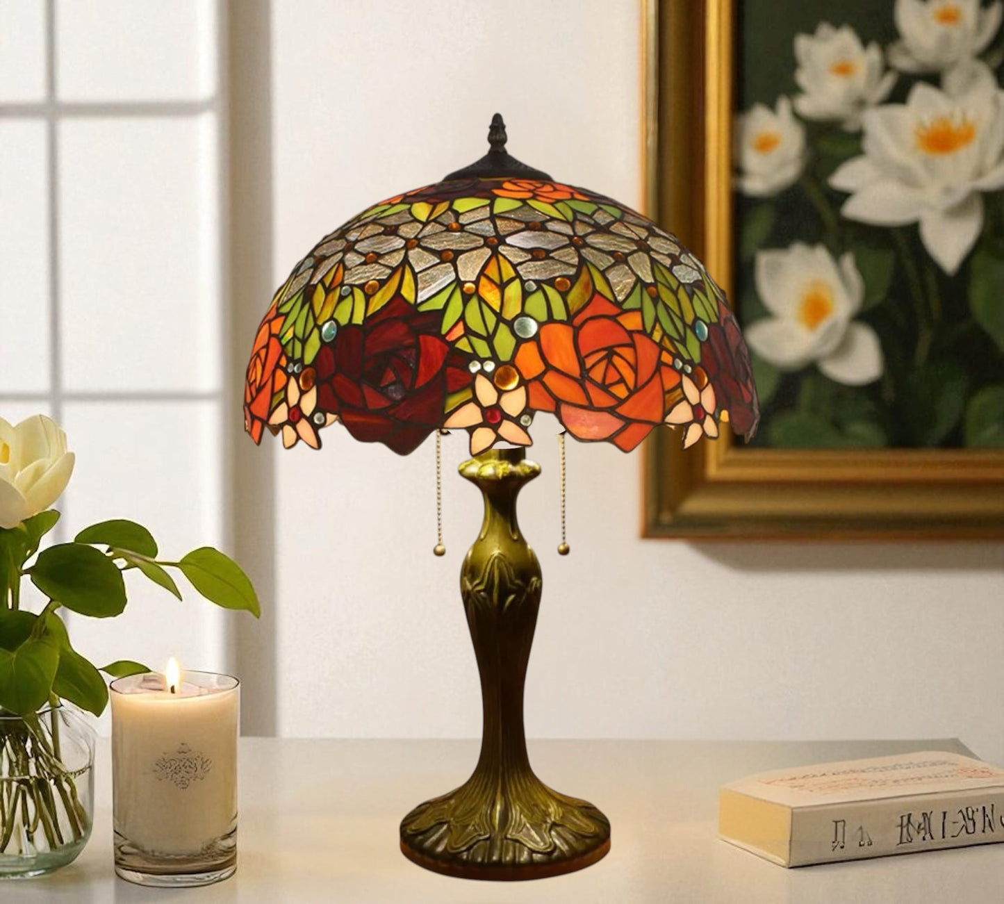 CDH 16" Tiffany Table Lamp 40cm Shade (11005T)