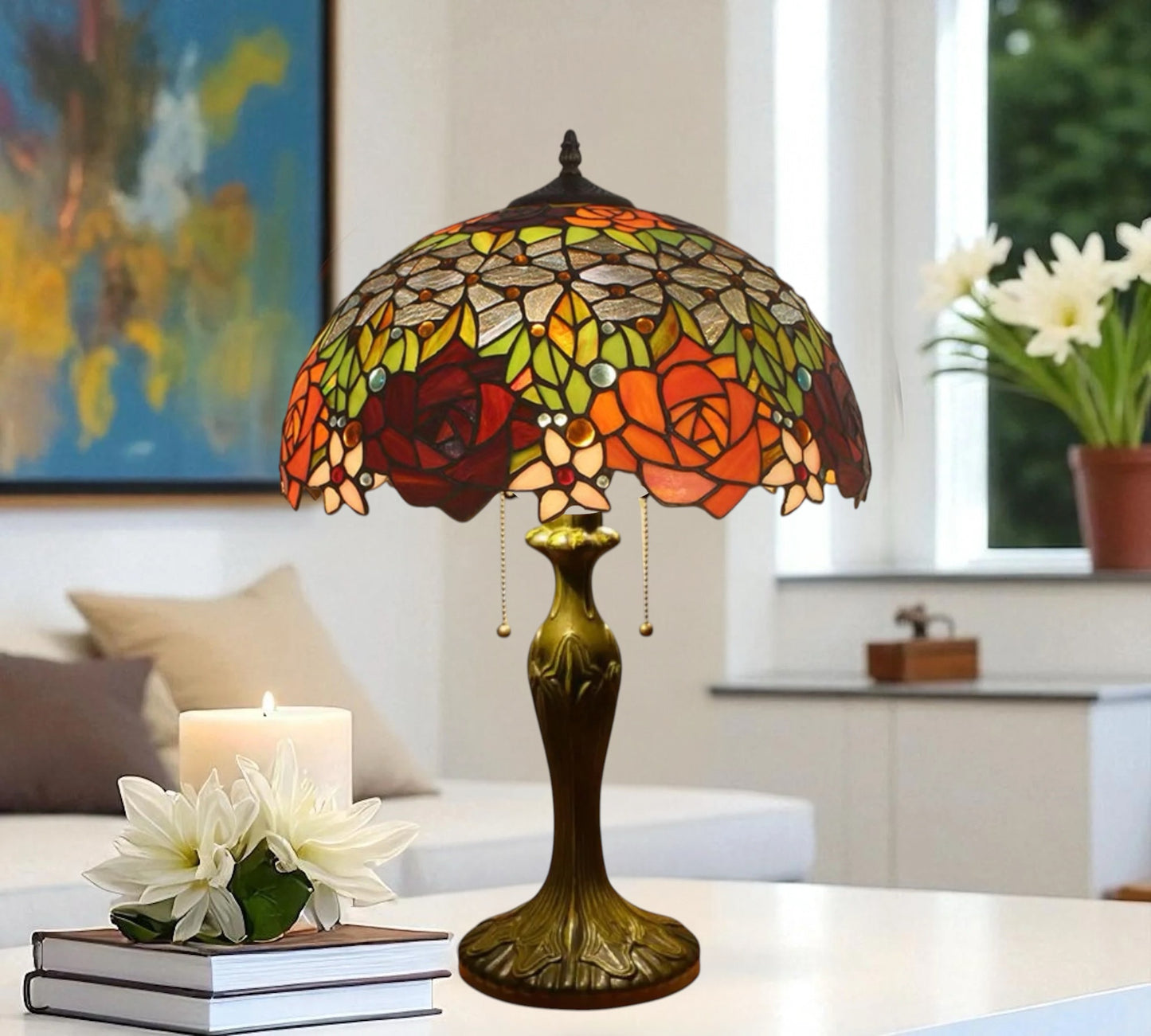 CDH 16" Tiffany Table Lamp 40cm Shade (11005T)