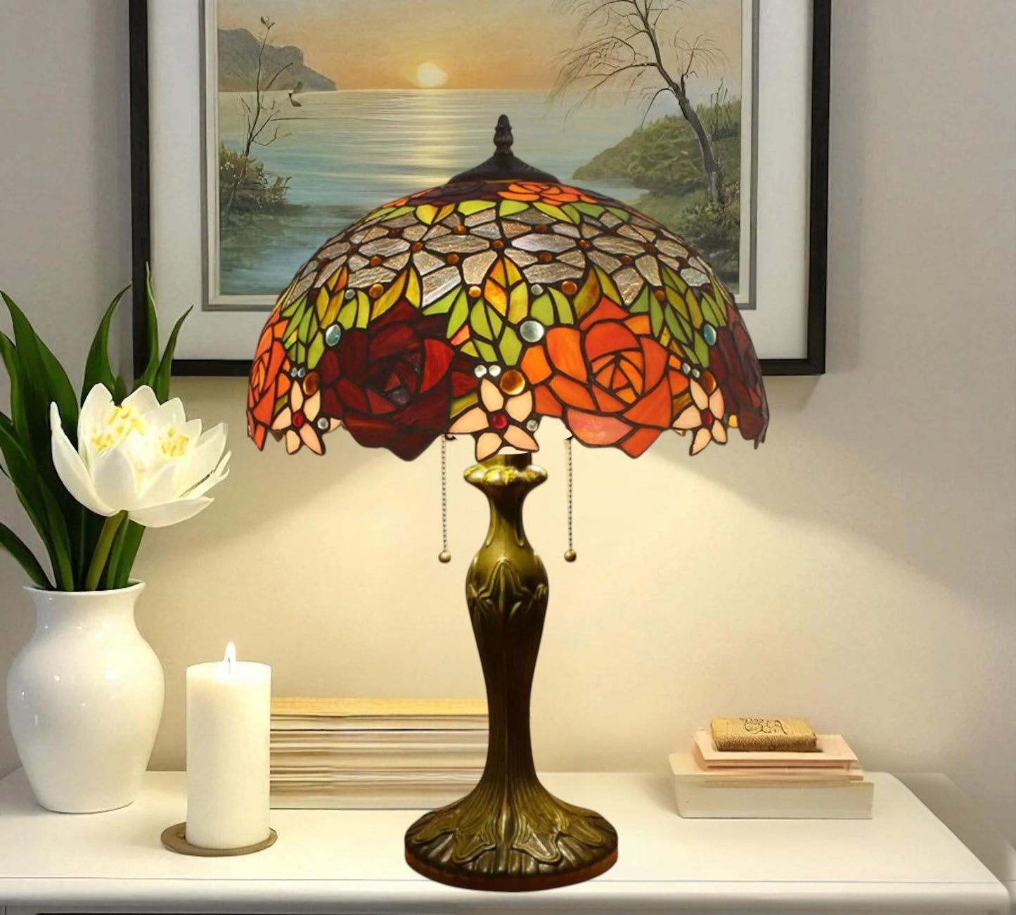 CDH 16" Tiffany Table Lamp 40cm Shade (11005T)