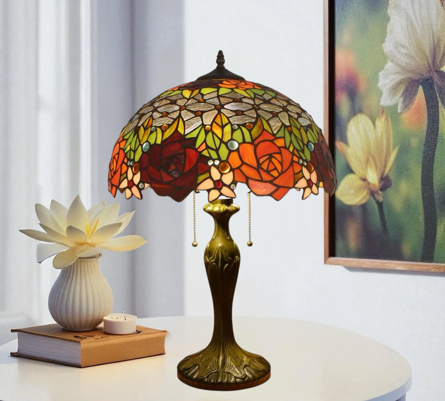 CDH 16" Tiffany Table Lamp 40cm Shade (11005T)