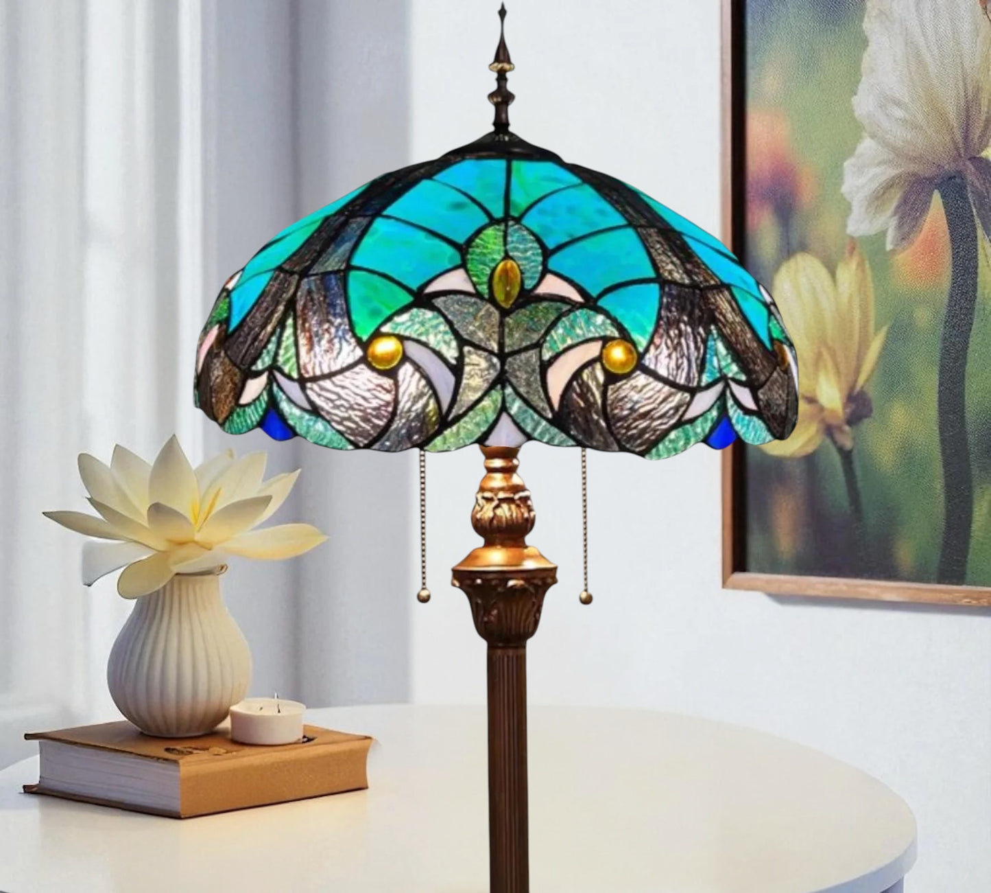 CDH Tiffany Floor Lamp (16013) 16" 40CM Shade