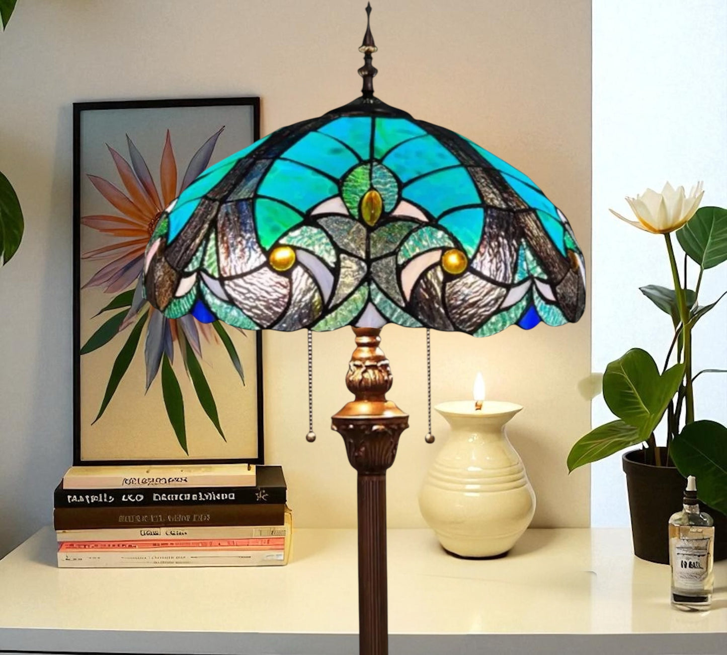 CDH Tiffany Floor Lamp (16013) 16" 40CM Shade