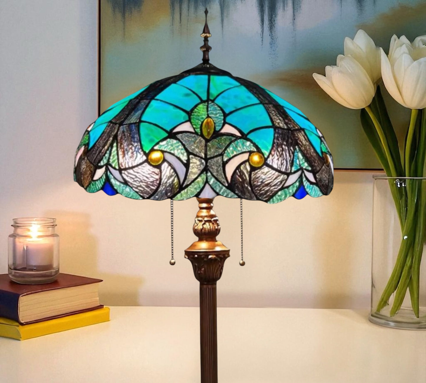 CDH Tiffany Floor Lamp (16013) 16" 40CM Shade