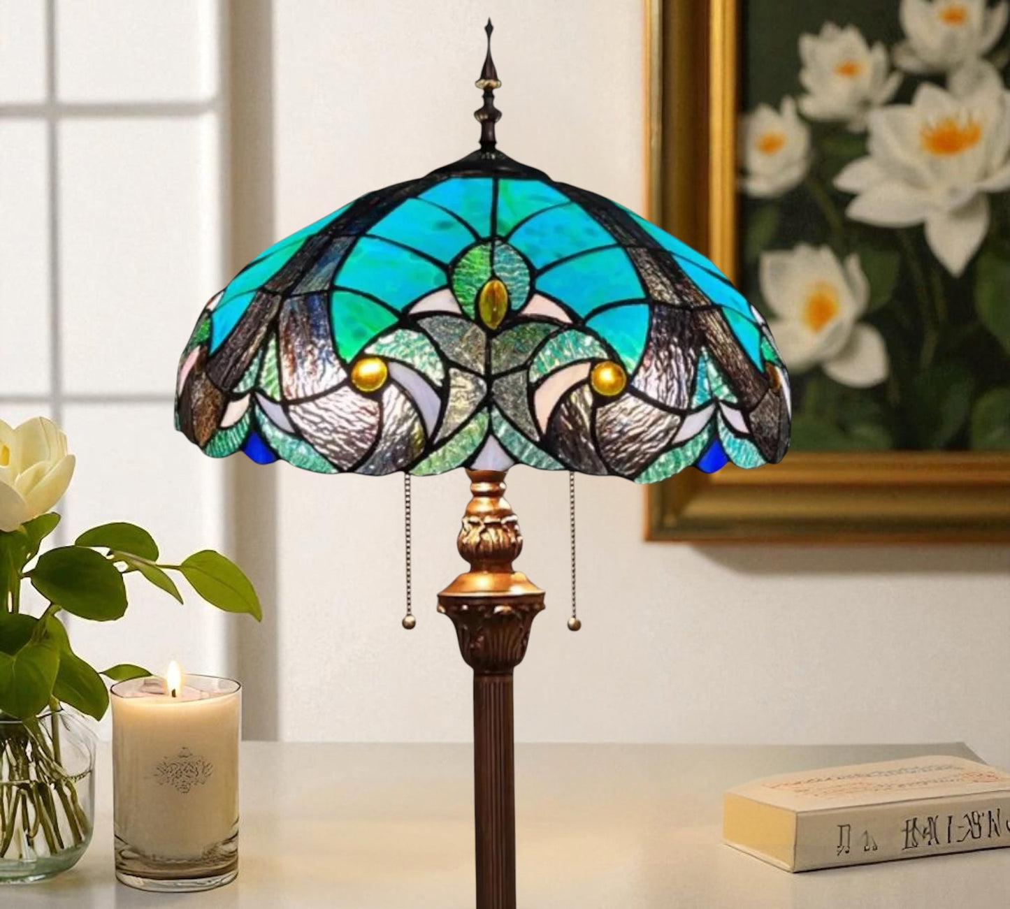 CDH Tiffany Floor Lamp (16013) 16" 40CM Shade