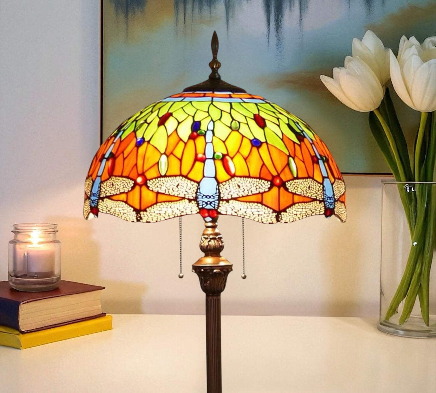 CDH Tiffany Floor Lamp (15004F) 16" 40CM Shade