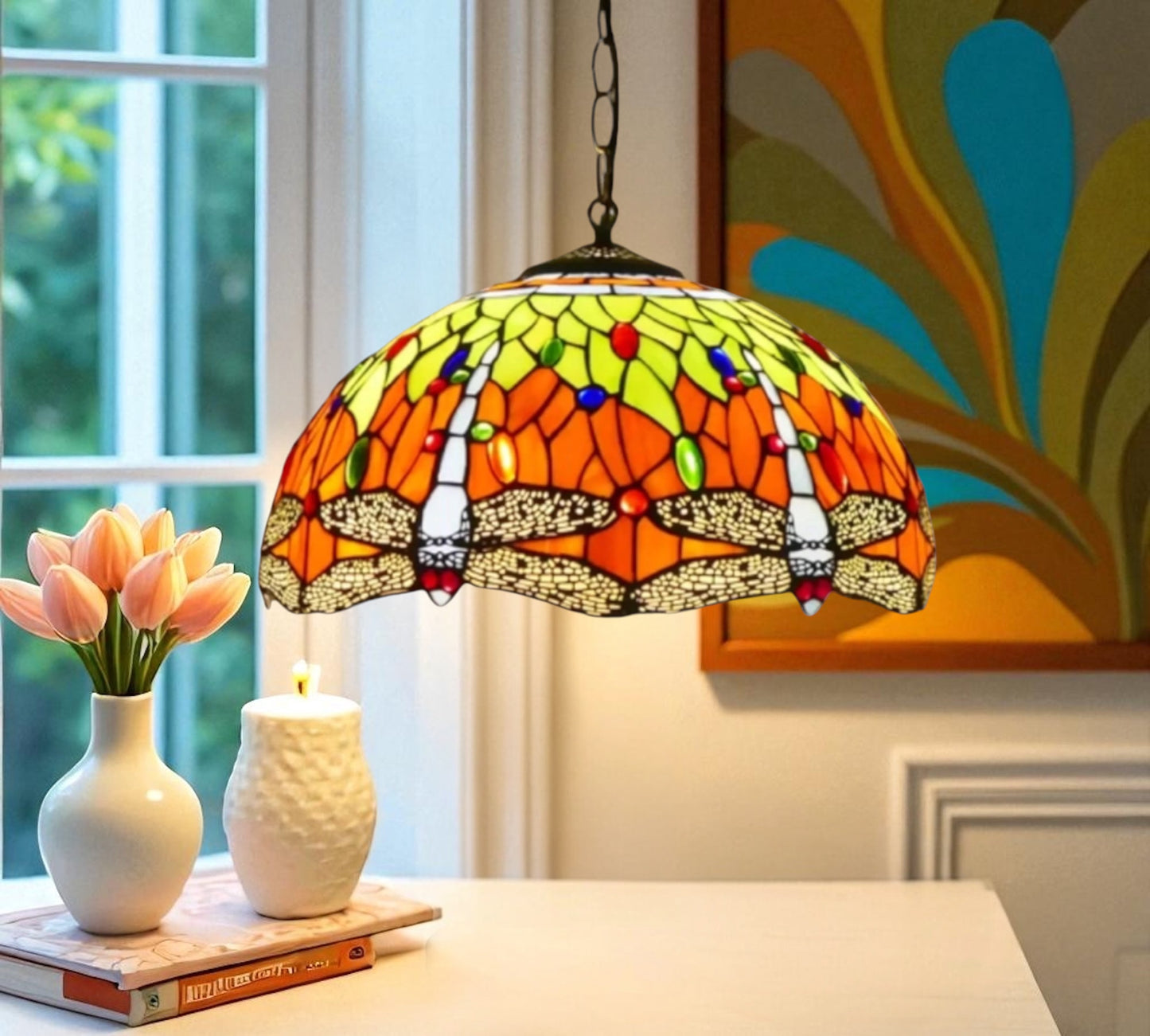 CDH 16" Tiffany Pendant Lamp 40cm shade (16812C)