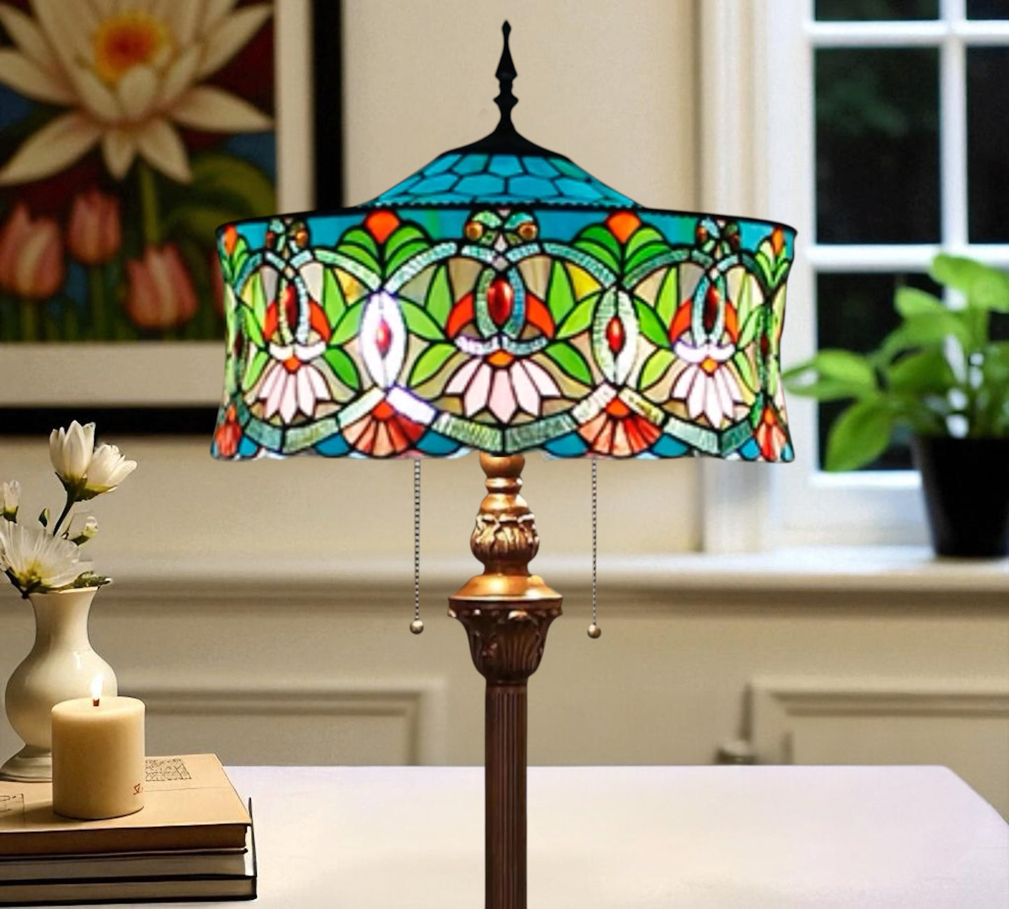 CDH Tiffany Floor Lamp 18" XLARGE 46CM shade (19001)
