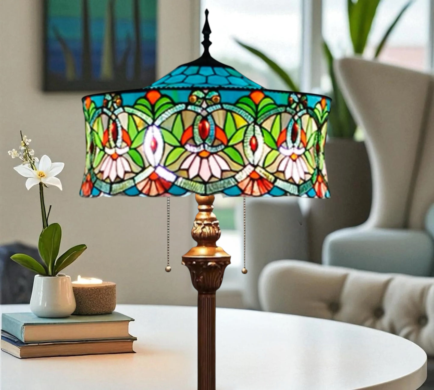 CDH Tiffany Floor Lamp 18" XLARGE 46CM shade (19001)