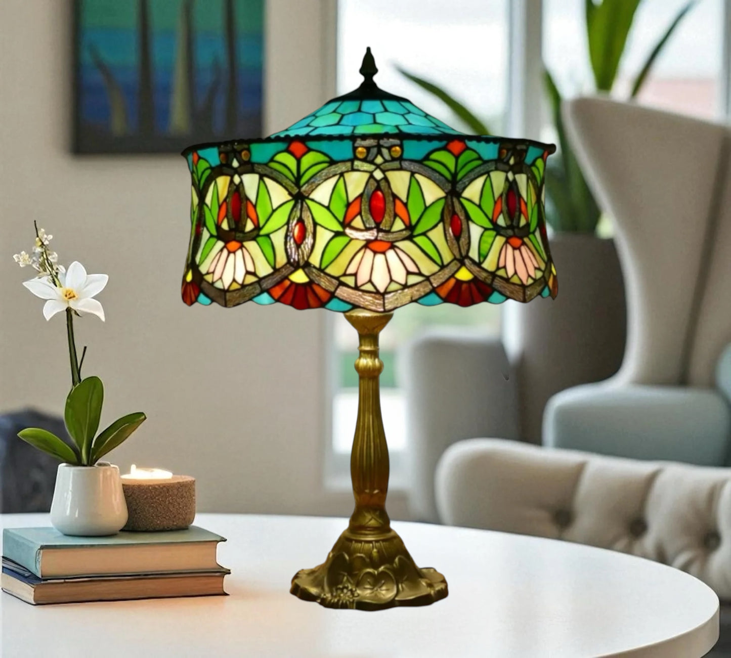 CDH 18" XLARGE Tiffany Table Lamp 46cm Shade (19001T)