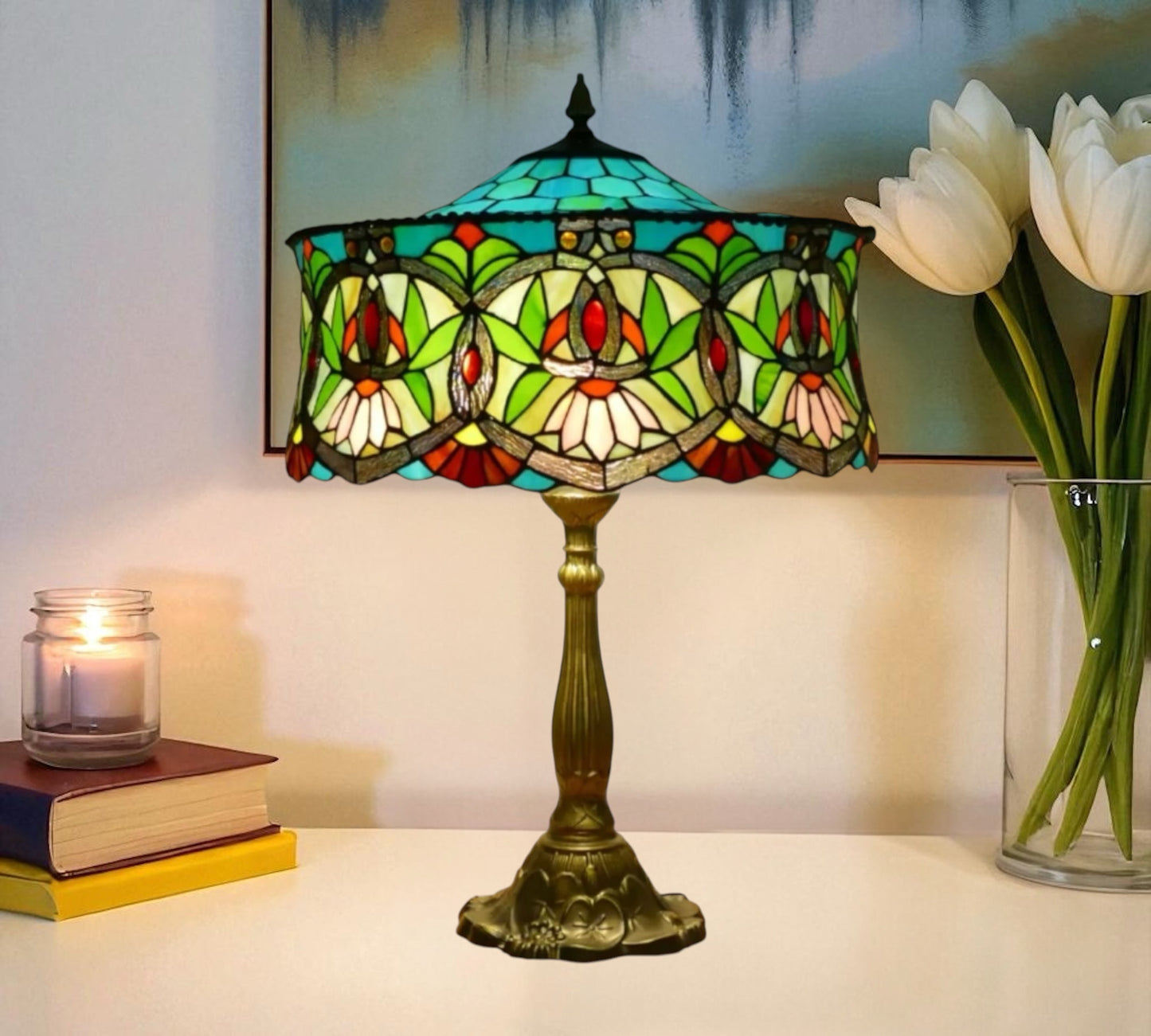 CDH 18" XLARGE Tiffany Table Lamp 46cm Shade (19001T)