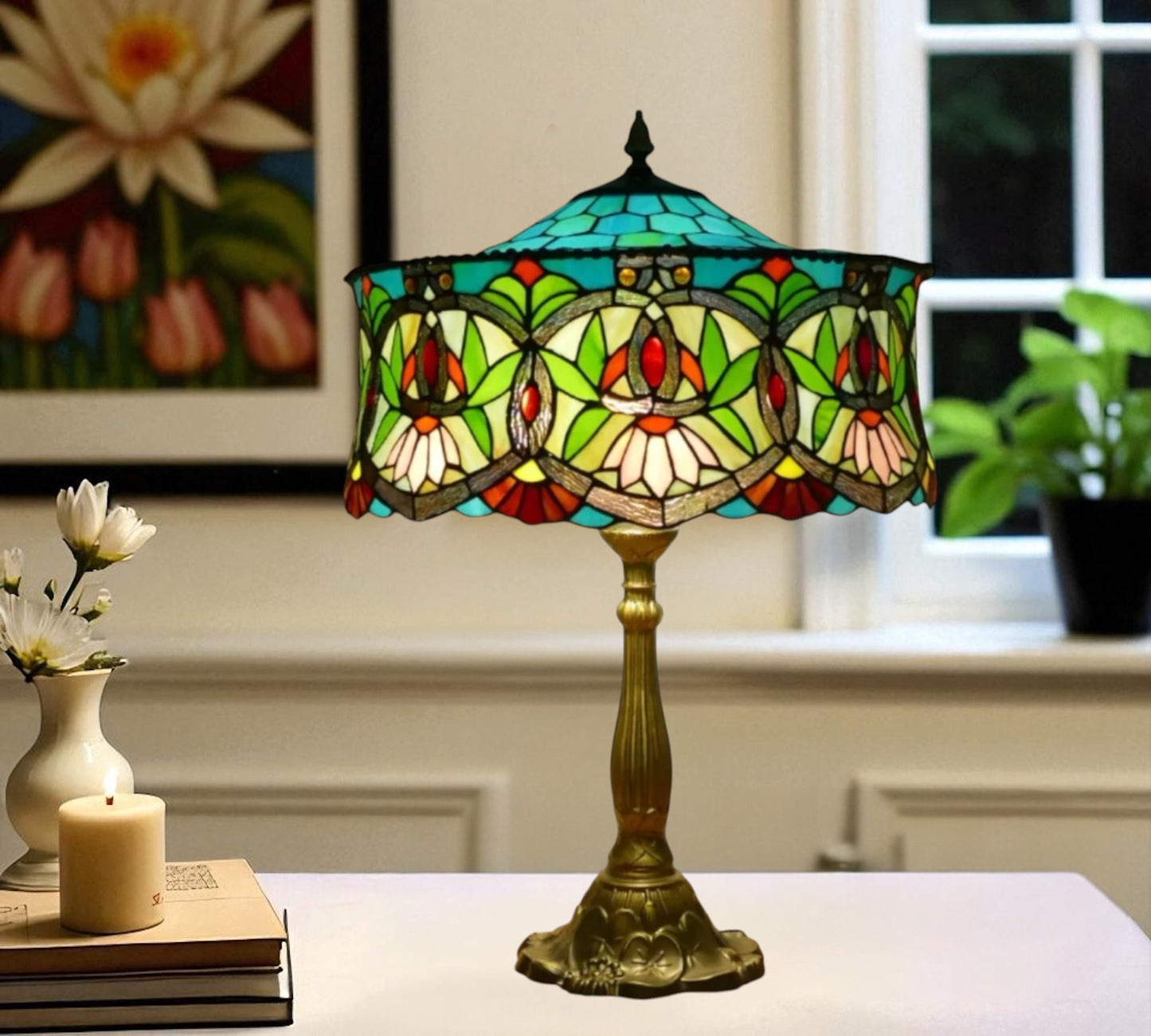 CDH 18" XLARGE Tiffany Table Lamp 46cm Shade (19001T)