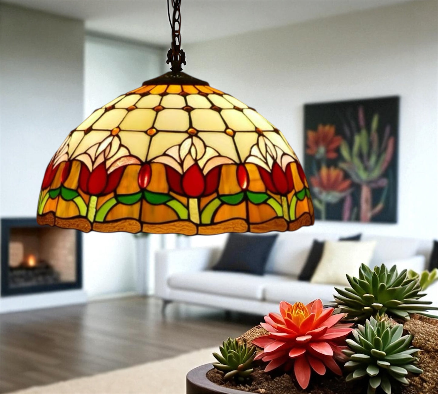 CDH 16" Tiffany Pendant Lamp 40cm shade (15017C)