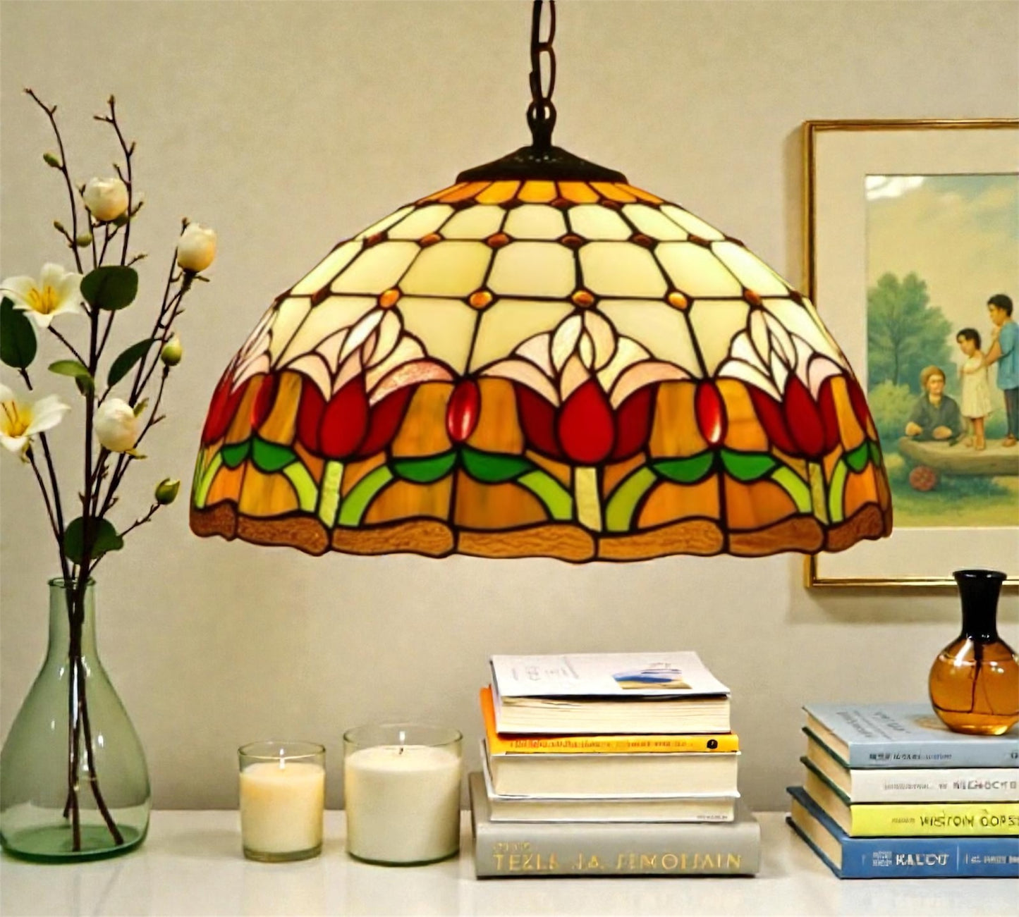 CDH 16" Tiffany Pendant Lamp 40cm shade (15017C)