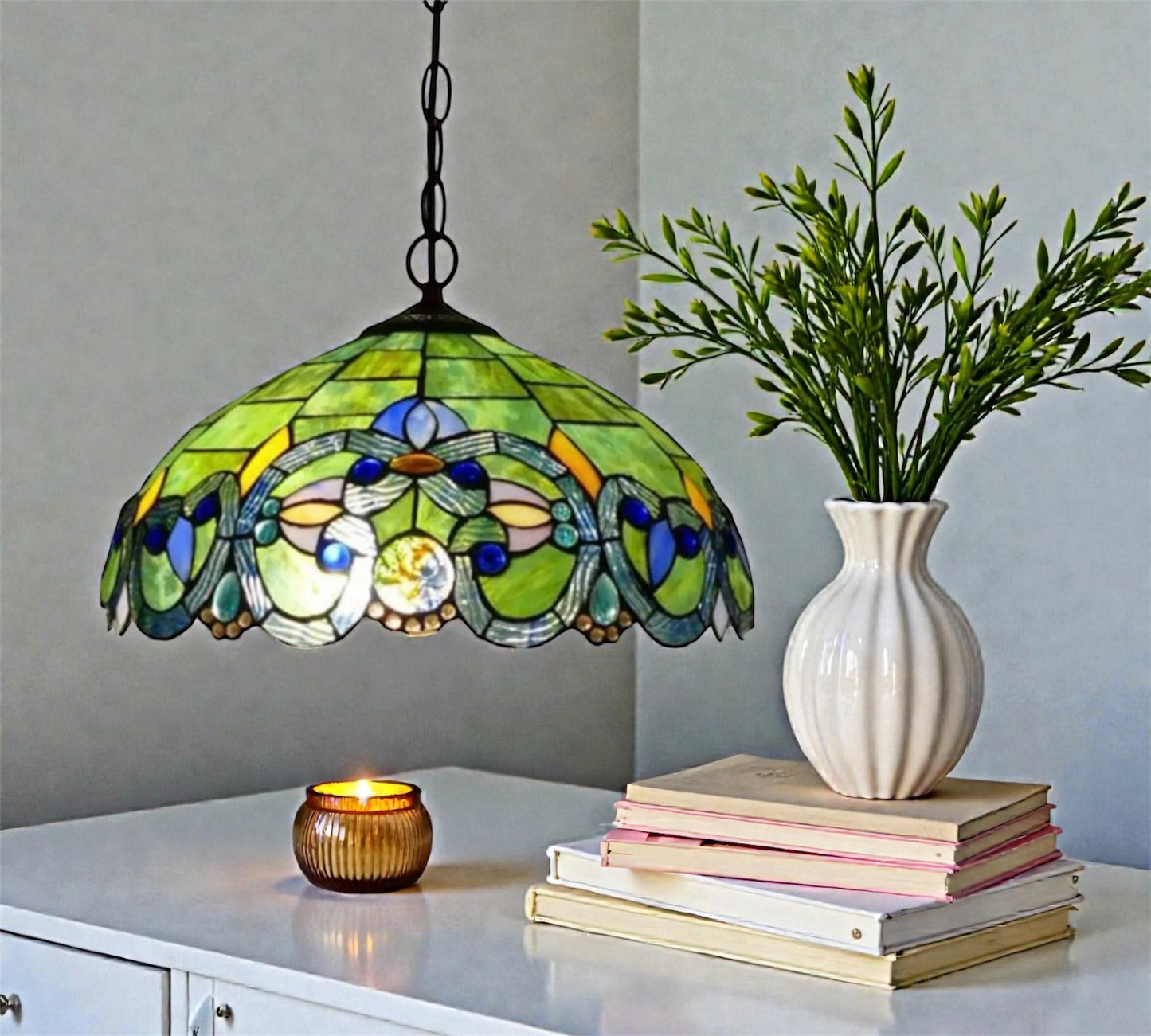 CDH 16" Tiffany Pendant Lamp 40cm shade (15080C)