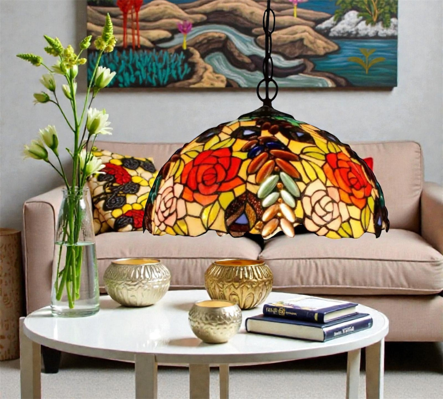 CDH 16" Tiffany Pendant Lamp 40cm shade (15055C)