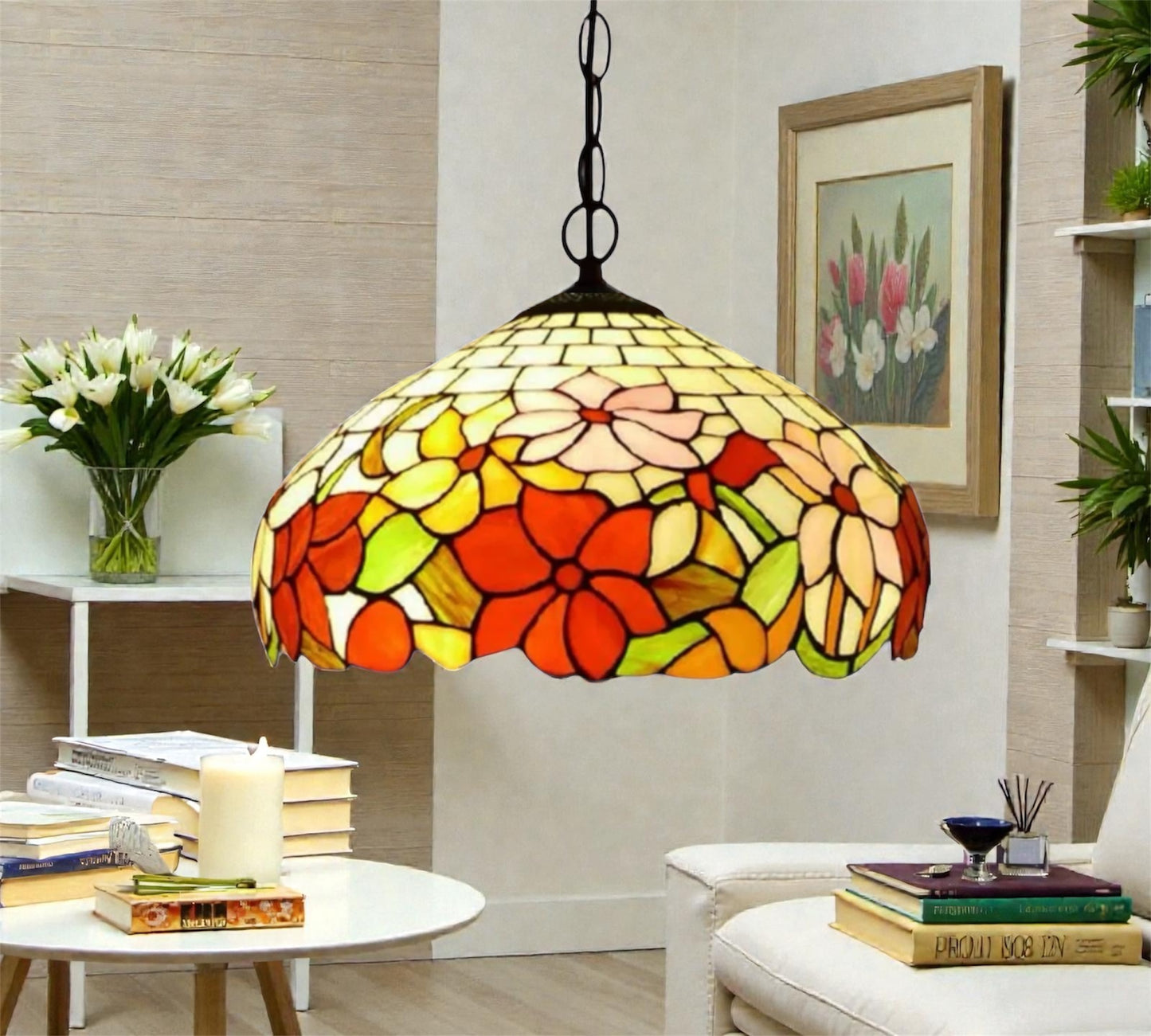 CDH 16" Tiffany Pendant Lamp 40cm shade (15050C)