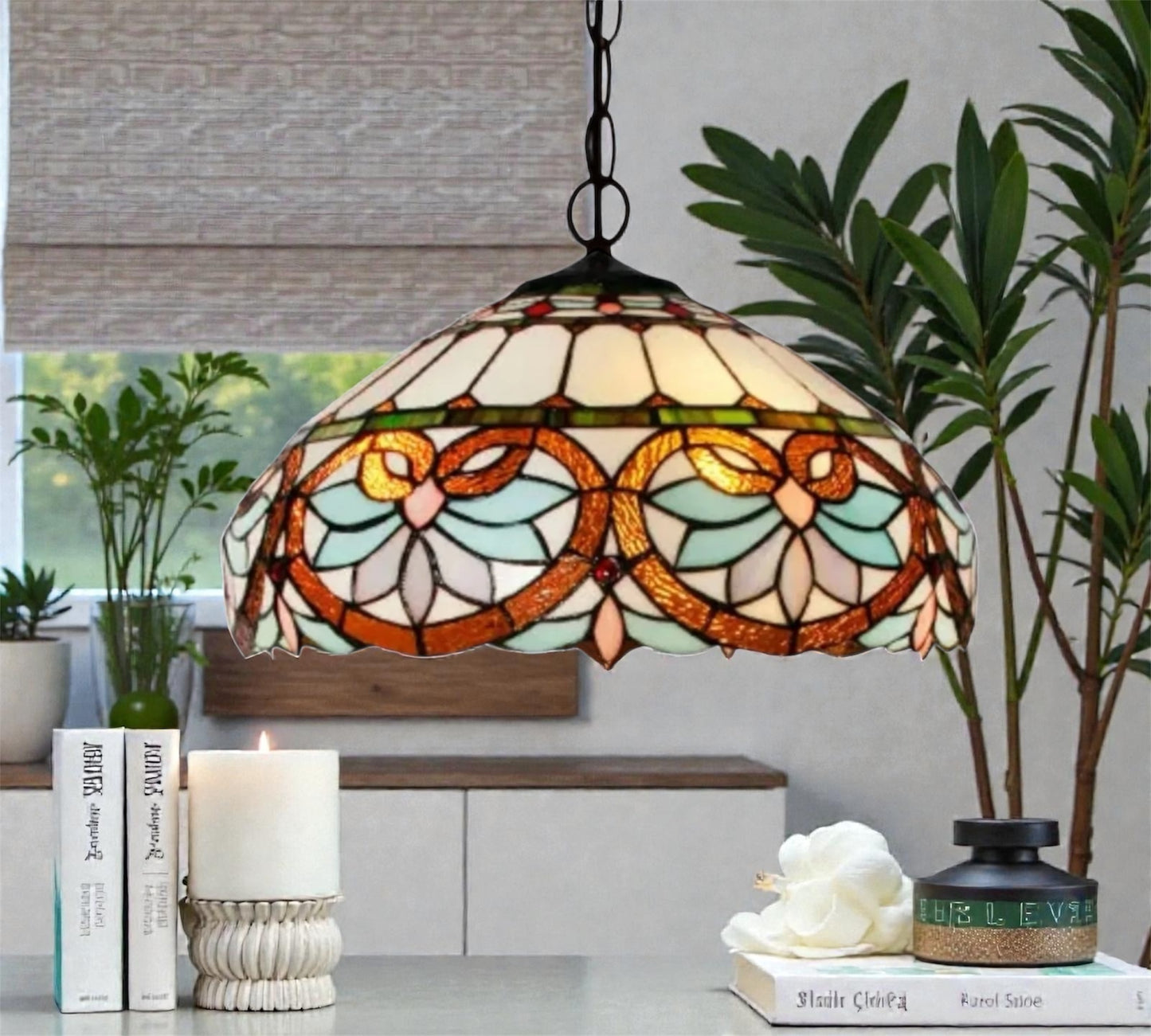 CDH 16" Tiffany Pendant Lamp 40cm shade (15059C)