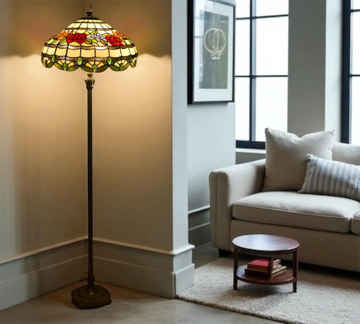 CDH Tiffany Floor Lamp XLARGE 18" 46CM shade (19012)