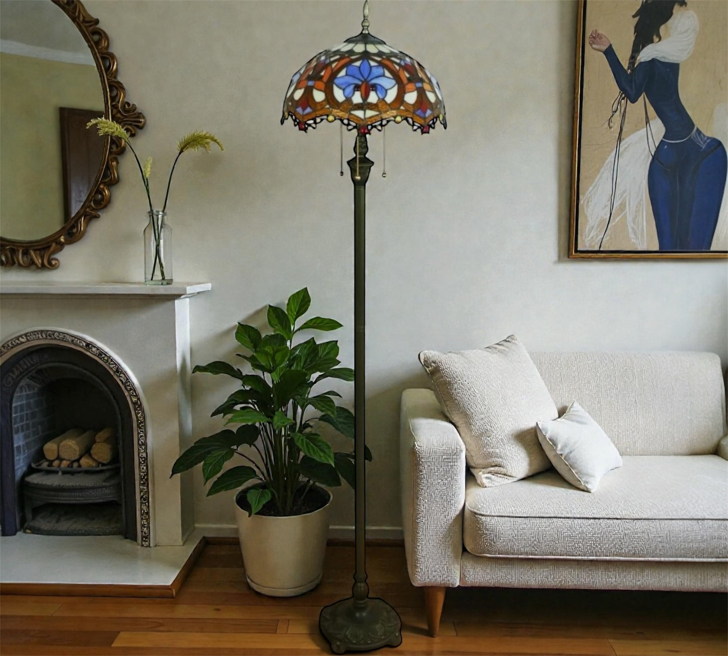 CDH Tiffany Floor Lamp (18006) 16" 40CM Shade