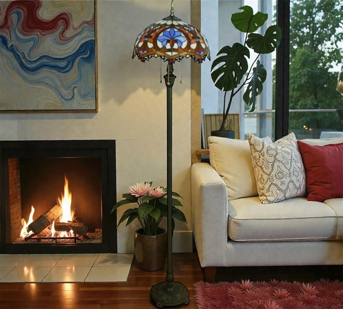 CDH Tiffany Floor Lamp (18006) 16" 40CM Shade