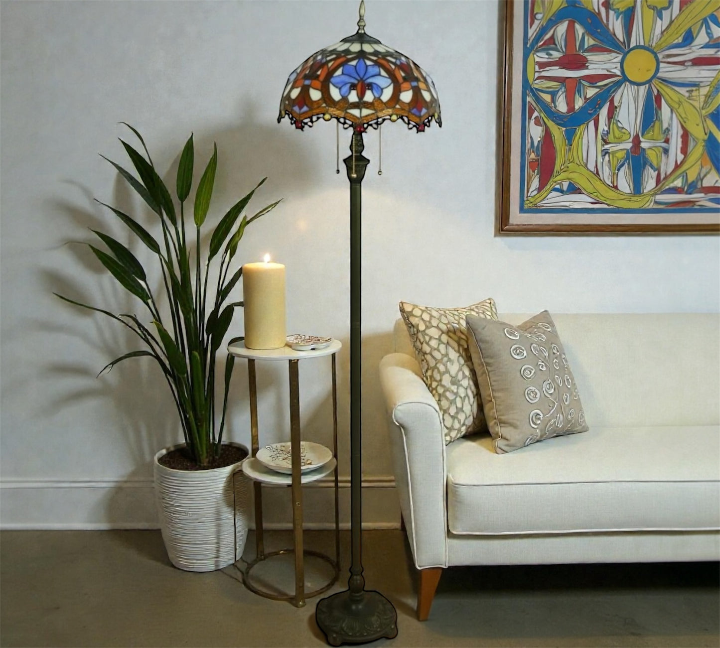 CDH Tiffany Floor Lamp (18006) 16" 40CM Shade