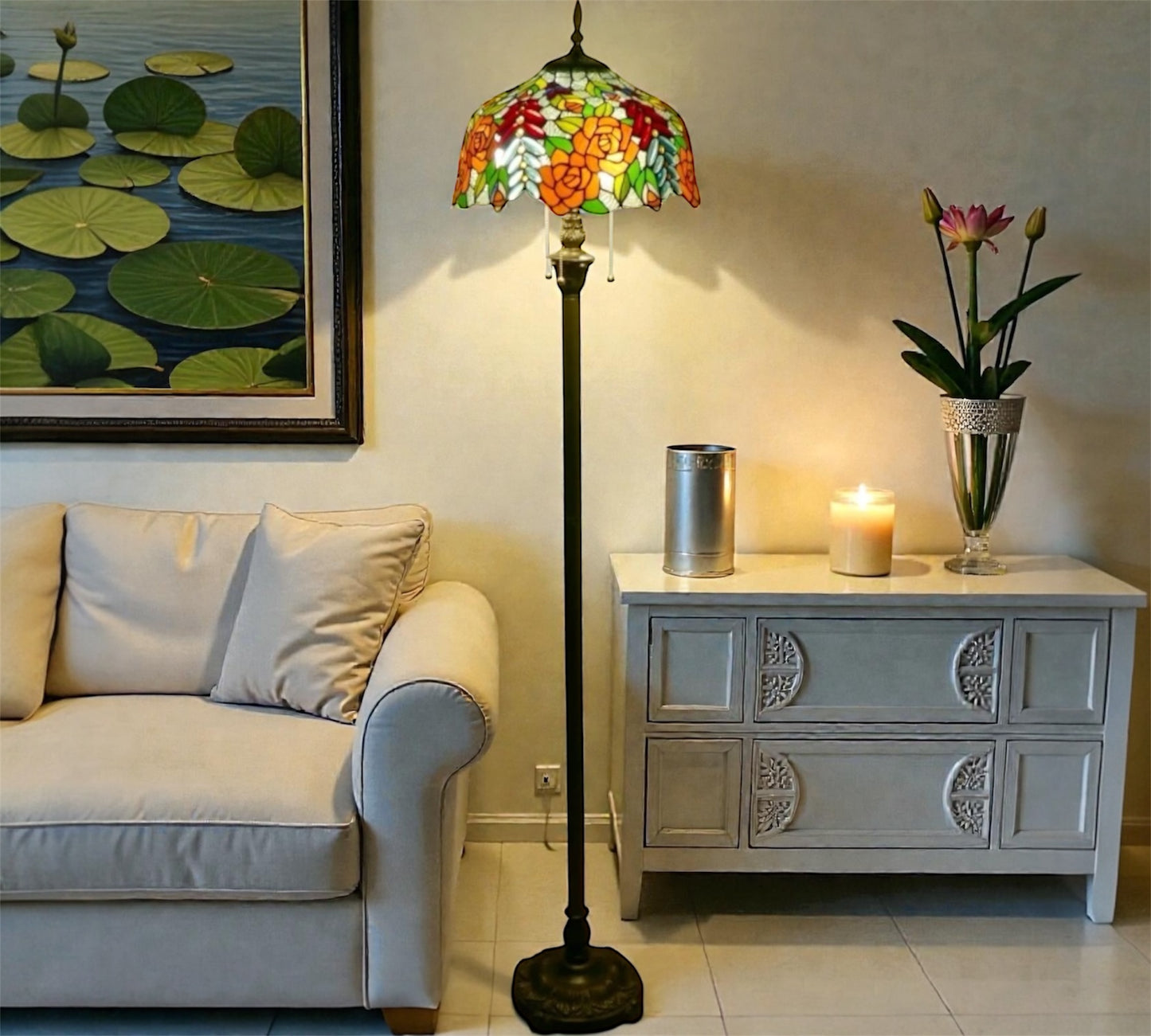 CDH Tiffany Floor Lamp (16112) 16" 40CM Shade