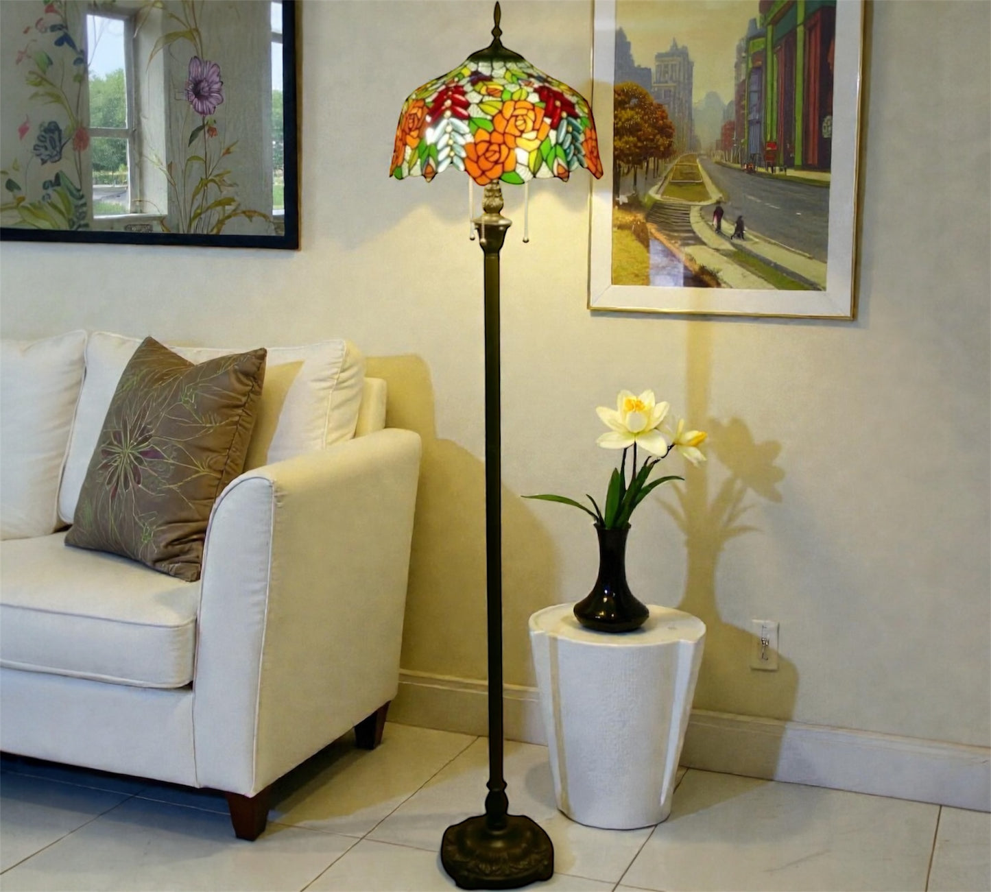 CDH Tiffany Floor Lamp (16112) 16" 40CM Shade