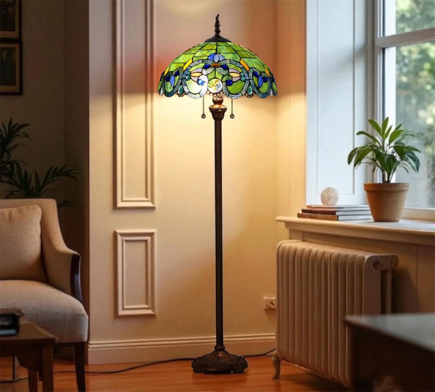 CDH Tiffany Floor Lamp (15080F) 16" 40CM Shade